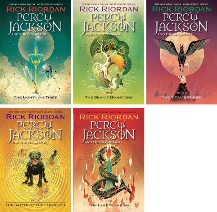 An earlier edition of the Percy Jackson book series
