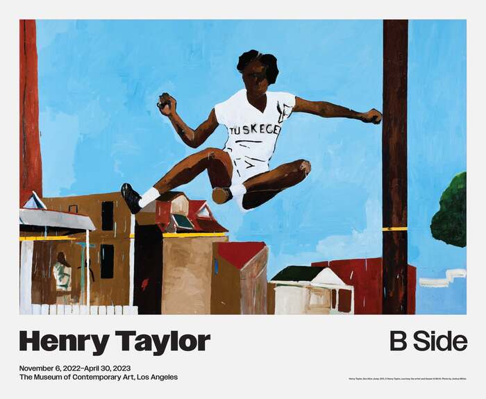 Poster featuring Henry Taylor’s See Alice Jump, 2011, © Henry Taylor, courtesy the artist and Hauser & Wirth. Photo by Joshua White.