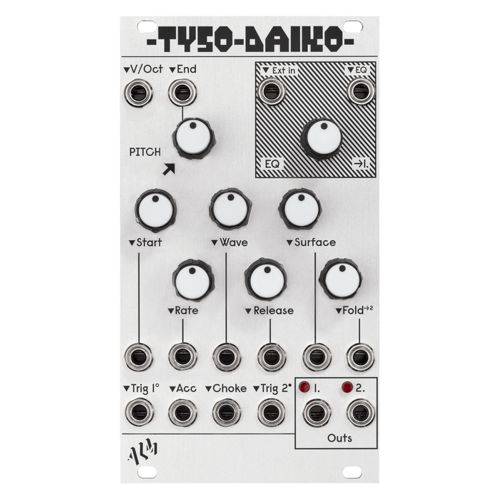 Tyso Daiko (ALM031), a dual 12-bit digital wavetable drum voice, featuring 