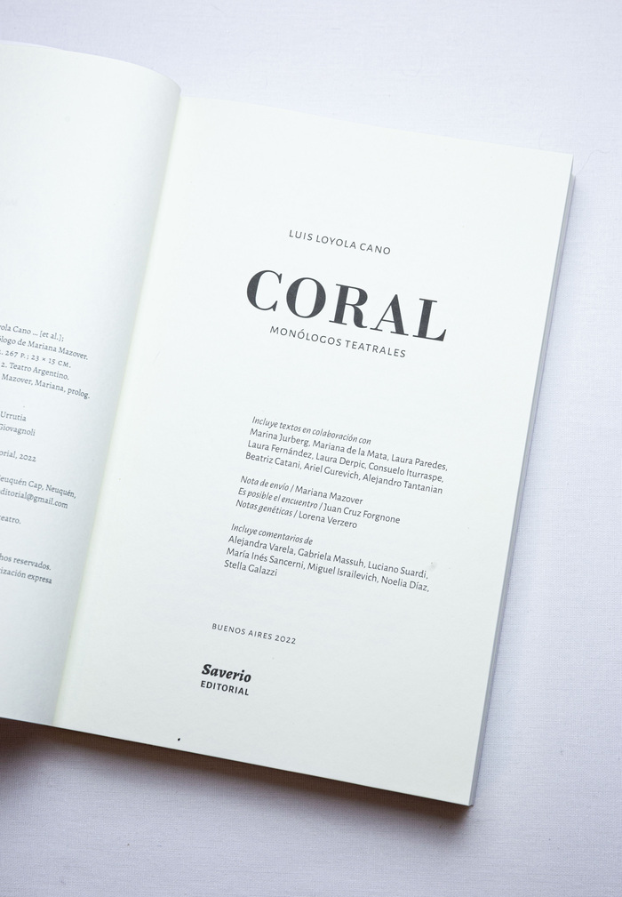 Coral: Monólogos teatrales 3