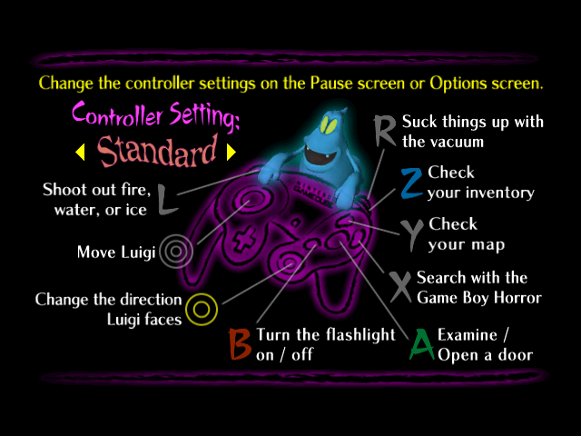 Controller setting screen
