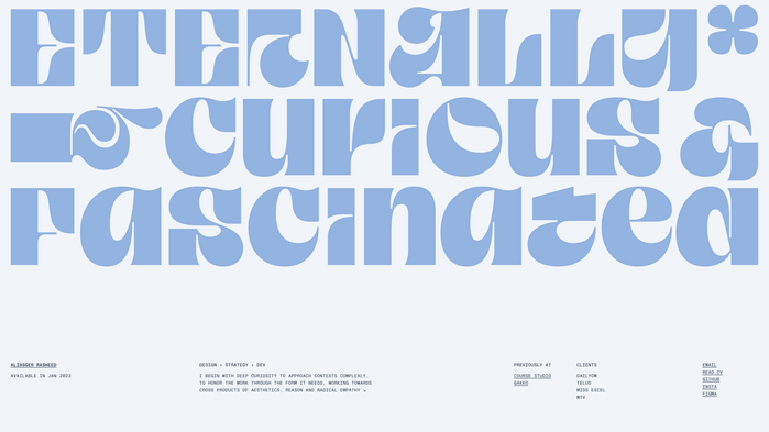Ali Rasheed portfolio website 1
