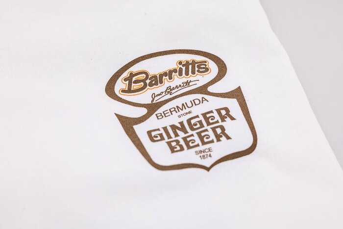 The logo from the can, on a T-shirt sold on the Barritt's website.