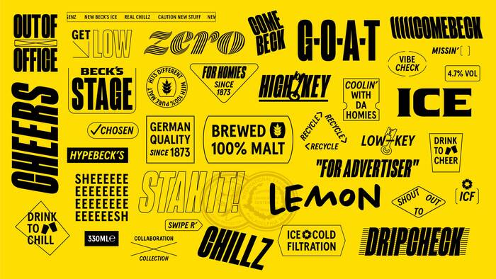 Typographical serving suggestions from the brand book, with “zero” being a cameo appearance by  (Commercial Type).