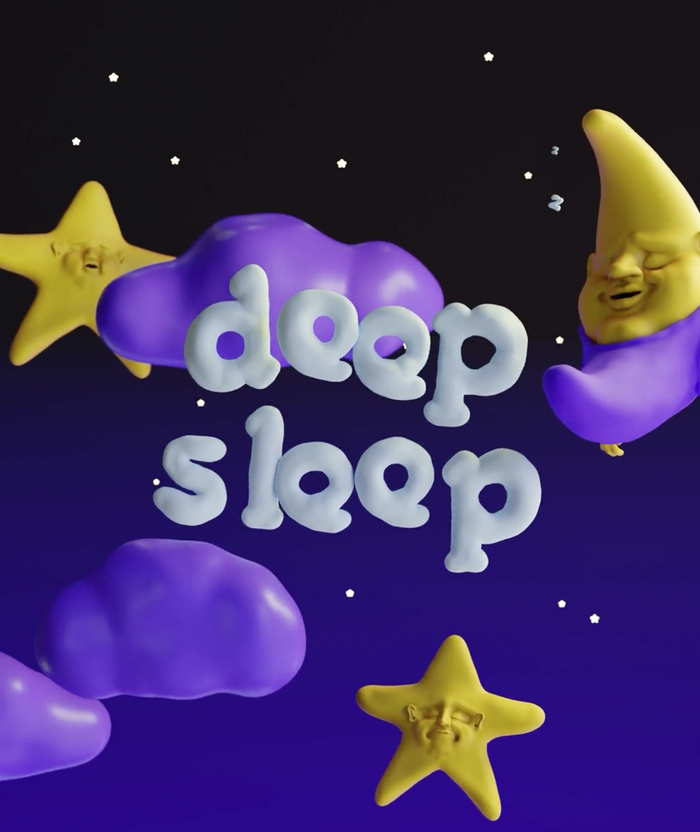Still from a clay animation featuring lettering based on Nirvana, with three-dimensional letters on a bouncing baseline
