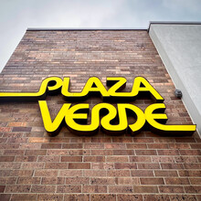 Plaza Verde shopping center signs