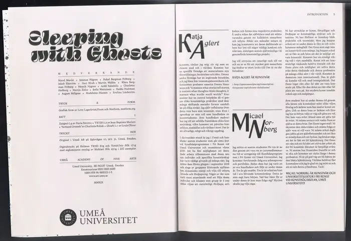 Sleeping with Ghosts exhibition catalog 2