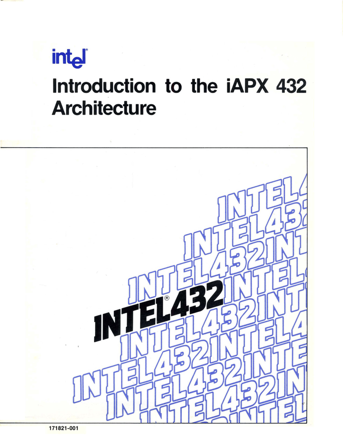 Front cover of the introduction, typical of the graphic design used on most of the manuals in the iAPX 432 series.