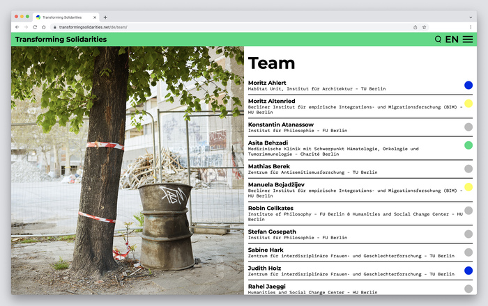 Transforming Solidarities website 2
