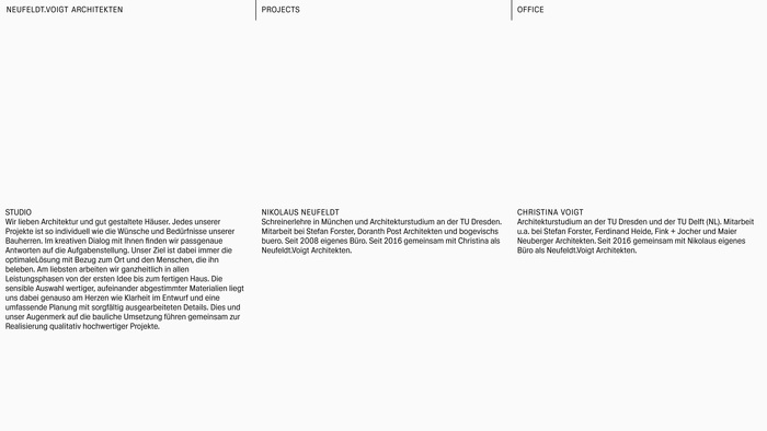 Neufeldt.Voigt Architekten website 2