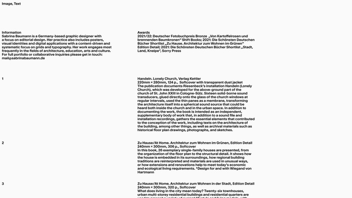 Sabrina Baumann portfolio website 3