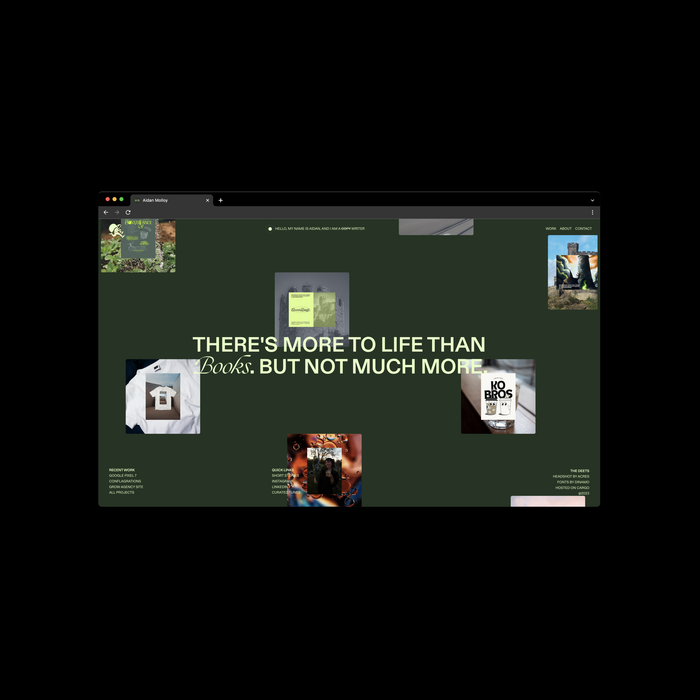 Aidan Molloy portfolio website 2
