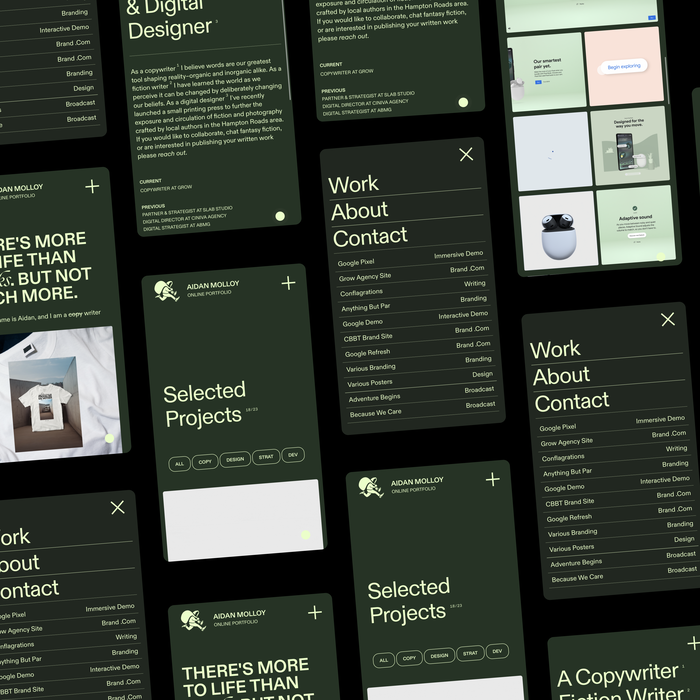 Aidan Molloy portfolio website 1