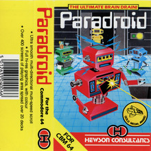 <cite>Paradroid</cite> cassette inlay