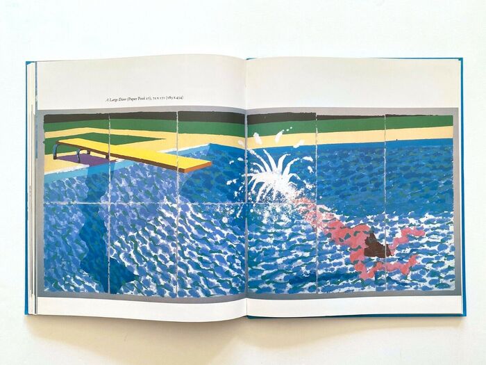 Interior double page spread with a variant on the same theme as the painting used for the cover. This one is titled A Large Diver (Paper Pool 27).