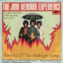 The Jimi Hendrix Experience – “Burning of the Midnight Lamp” German single cover