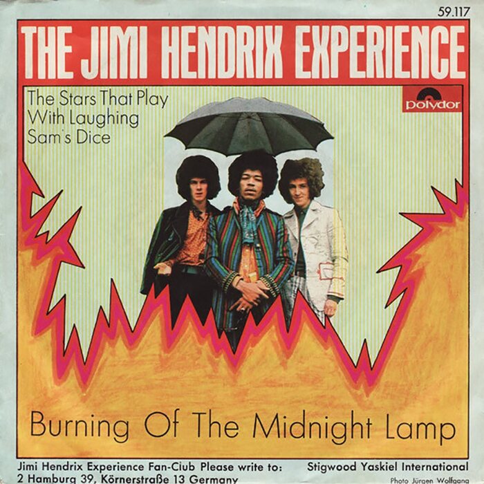 The Jimi Hendrix Experience – “Burning of the Midnight Lamp” German single cover 1