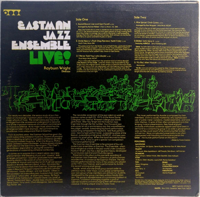 Eastman Jazz Ensemble – Live! album art 2