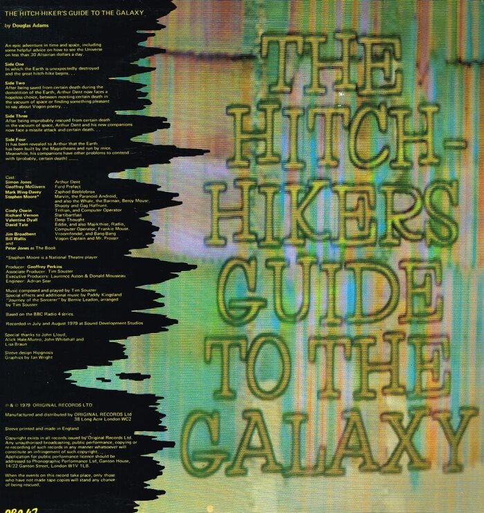 Back cover. The text on the left side was set in .