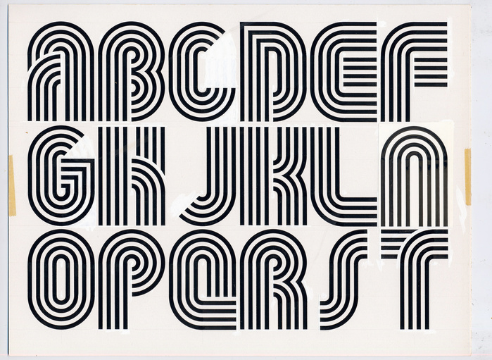 The original drawings for the uppercase glyphs, part 1