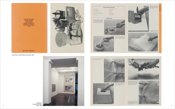 Spread from the interior showing the Instructions book