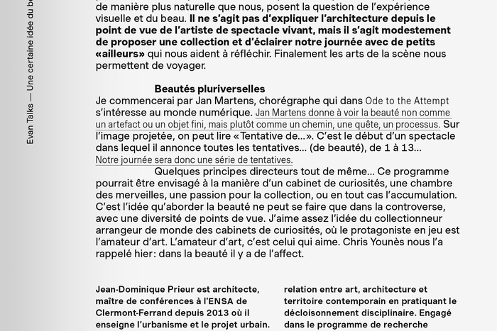 Une certaine idée du beau, Talks #4 7