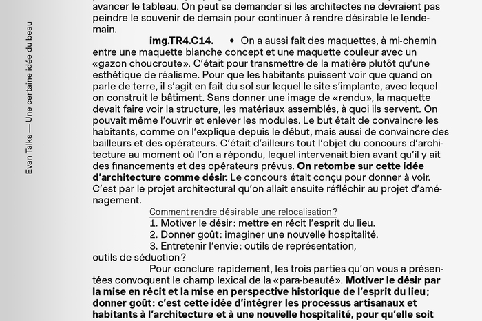 Une certaine idée du beau, Talks #4 8