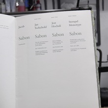 <cite>Sabon: Tschichold &amp; Hochuli</cite>