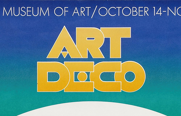 Detail with the filled-in and overlapping letterforms of Push Pin Art Deko