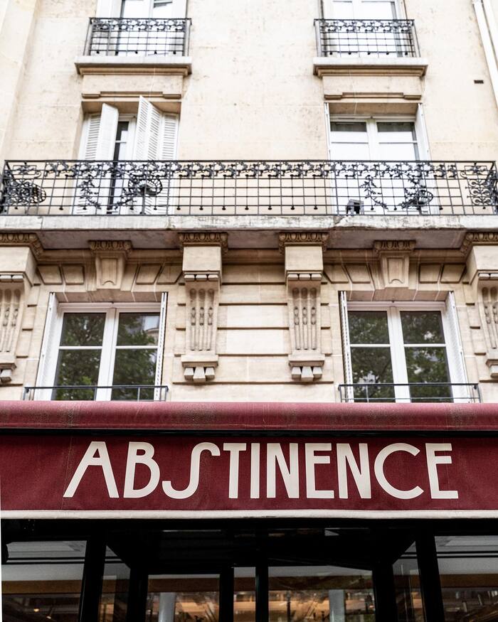 Guests are greeted by the custom logotype on the awning.