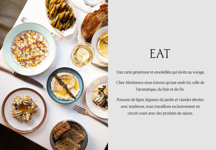 The website illuminates the triad of Eat, Drink, and Love in words and images.