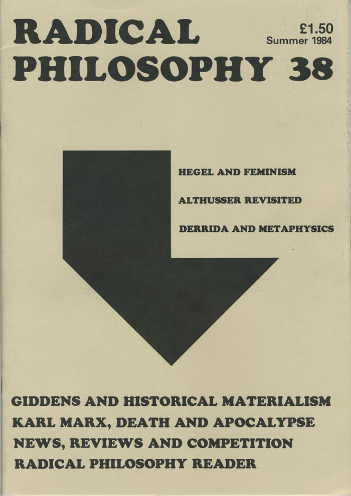 Radical Philosophy 38, Summer 1984