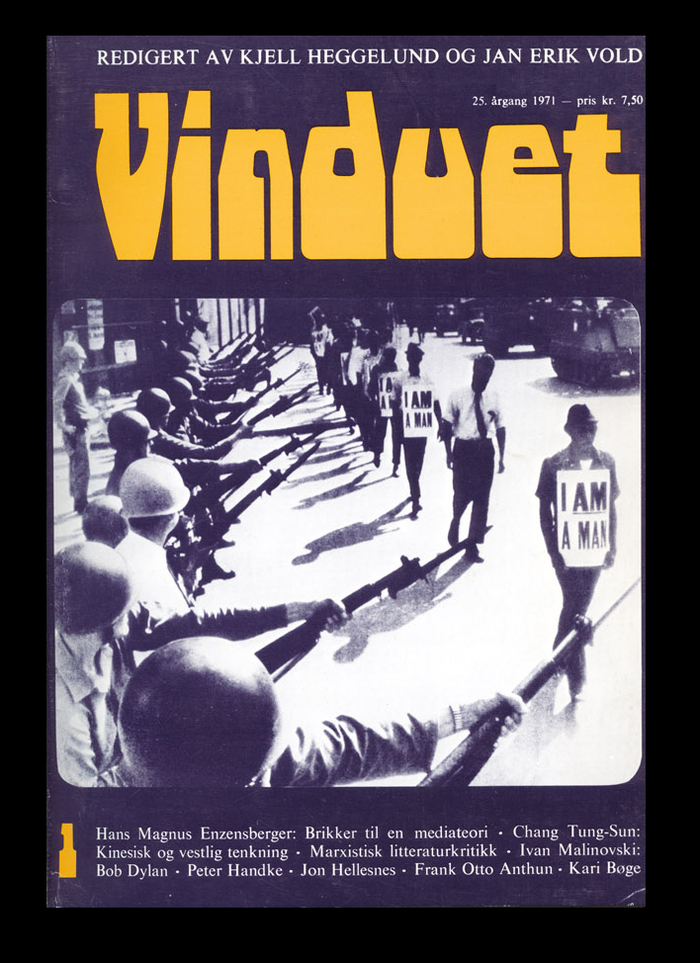 Vinduet vol. 25, no. 1 (1971) feat. Hans Magnus Enzensberger, Chang Tung-Sun (Zhang Dongsun), Ivan Malinovski, Bob Dylan, Peter Handke, Jon Hellesnes, Frank Otto Anthun, Kari Bøge