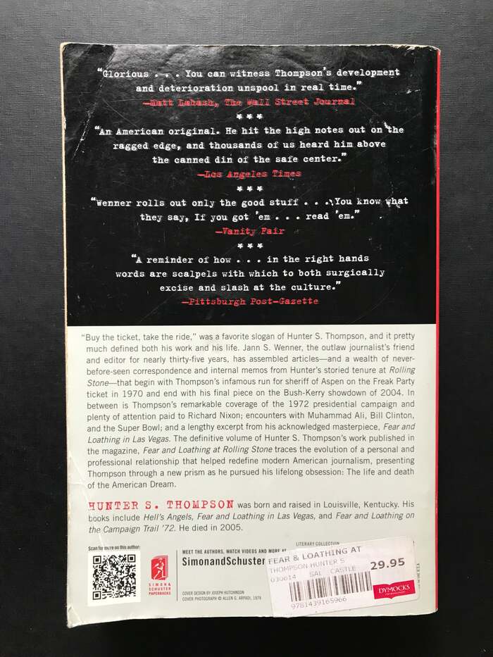 Back cover of the paperback edition, with the synopsis set in  or similar