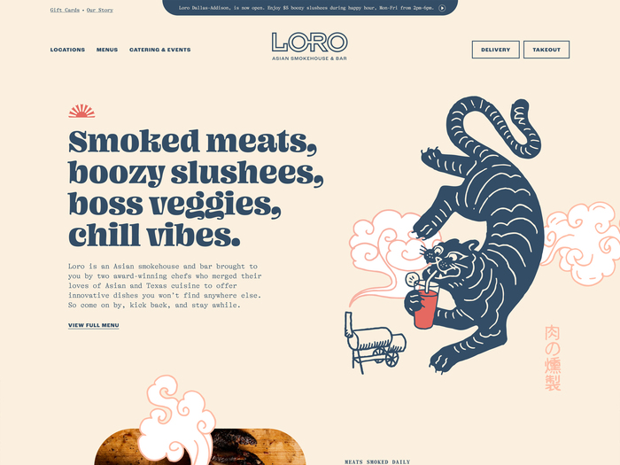 Loro restaurant website 1