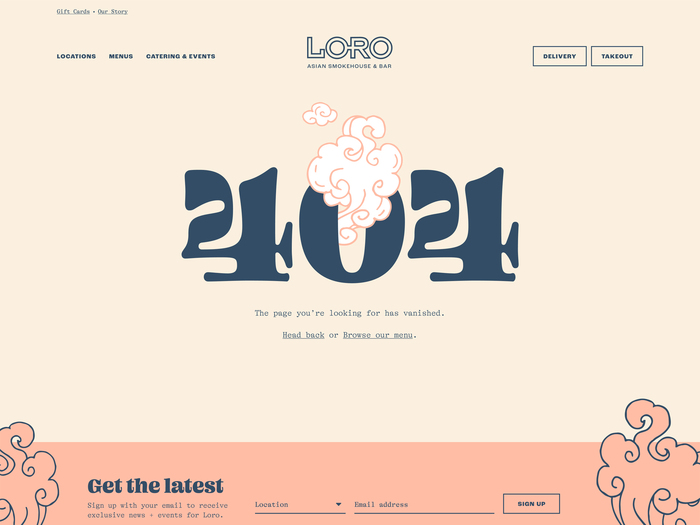 Loro restaurant website 9