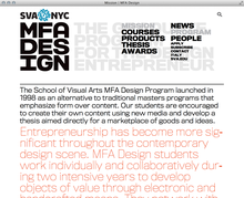 School of Visual Arts MFA Design