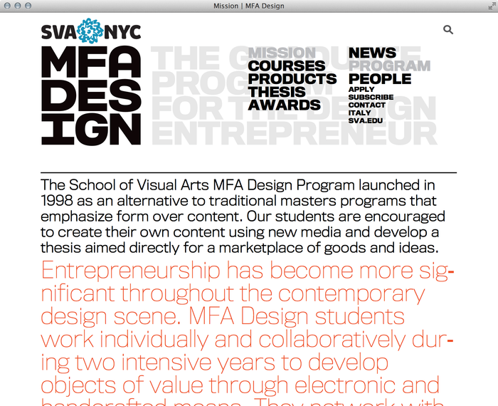 School of Visual Arts MFA Design 1