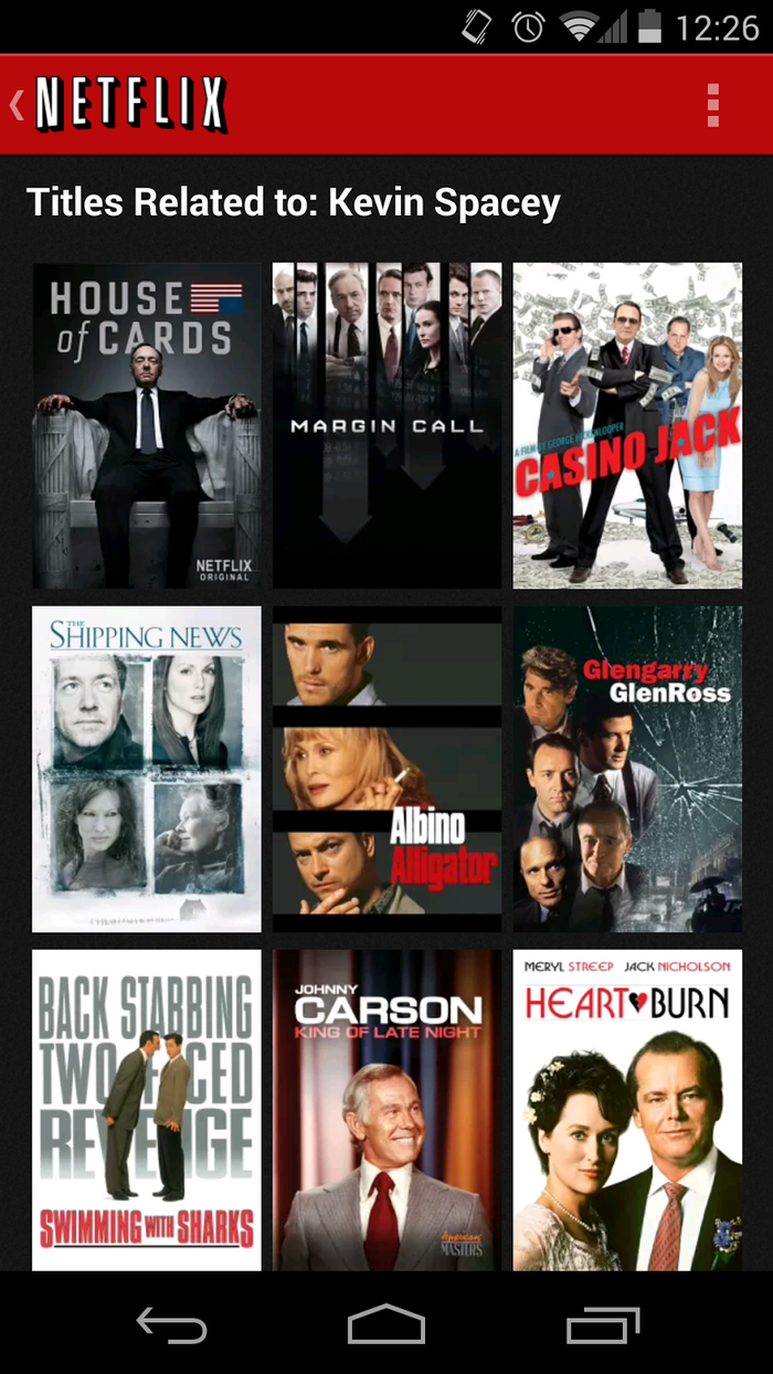 Netflix Android app.