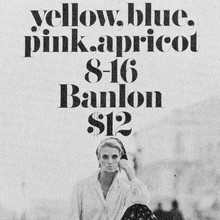 Banlon ad: “yellow, blue, pink, apricot…”