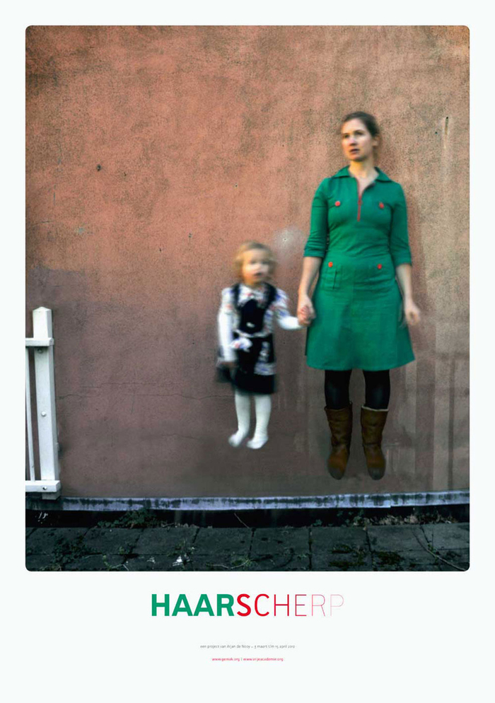 Exhibition poster for Arjan de Nooy’s Haarscherp, 2012