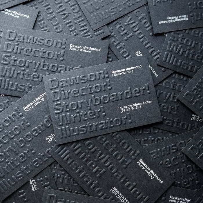 Dawson Redmond portfolio website and business cards 2