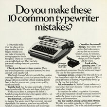 “Do you make these 10 common typewriter mistakes?” and “How to buy a typewriter.” ads by Smith-Corona