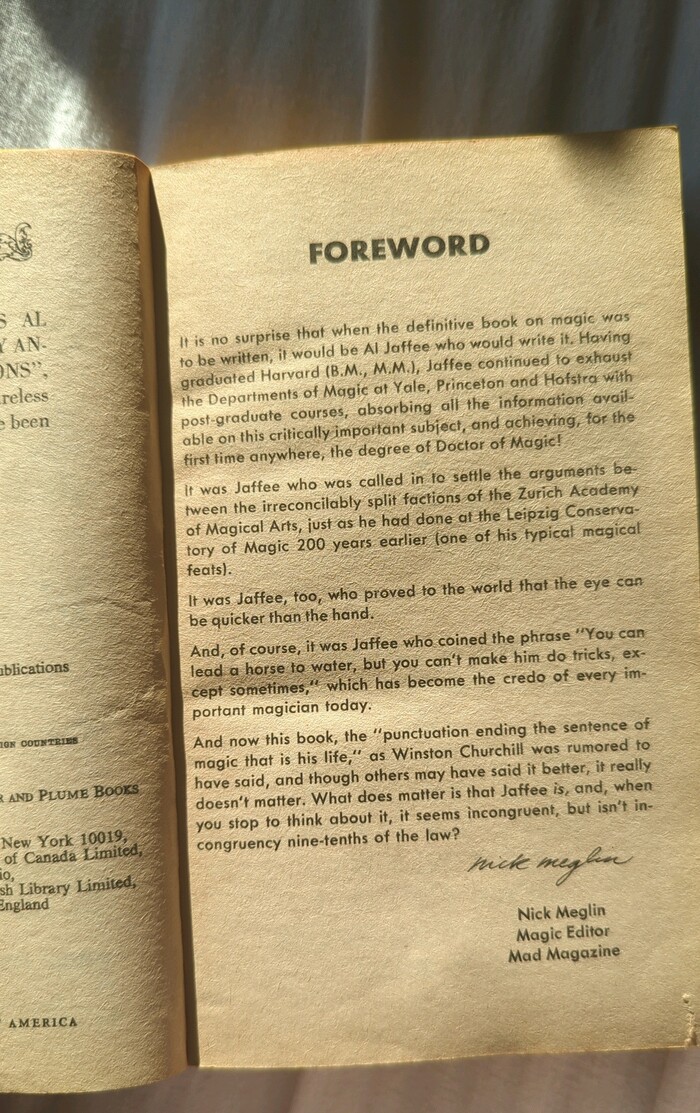 Futura is used for the foreword, along with a Bold heading. This foreword was only added after the reprints of the book.