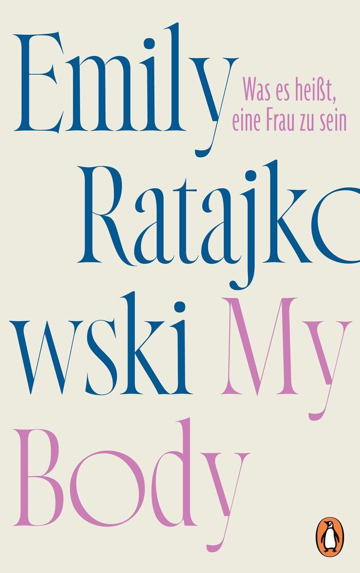 The German edition titled My Body: Was es heißt, eine Frau zu sein (Penguin, Feb. 2022, translated by Stephanie Singh) likewise uses Norman, paired with  Compressed for the subtitle. Design adaptation by Hafen Werbeagentur.