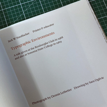 <cite>Typographic Environments</cite> by Jack W. Stauffacher