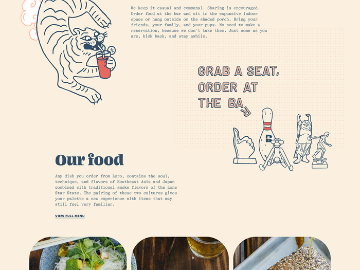 Loro restaurant website 8
