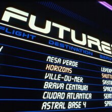 Epcot Horizons Futureport departures board signage