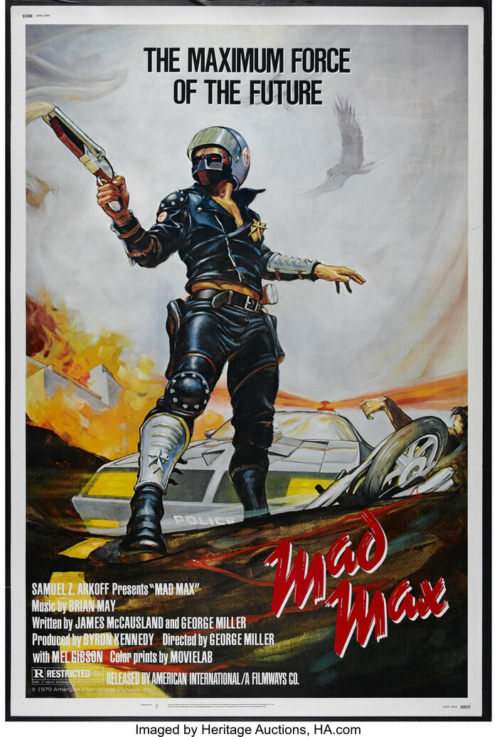 1980 US One Sheet, featuring the film's title set in Reporter. The tagline is set in Helvetica Condensed. The credit block is set in Helvetica Compressed, with addtional "Released by" text set in what looks to be either Neue Aurora or Inserat-Grotesk. Copyright notice is set in Trade Gothic Extended. Artwork and design by Bill Garland.