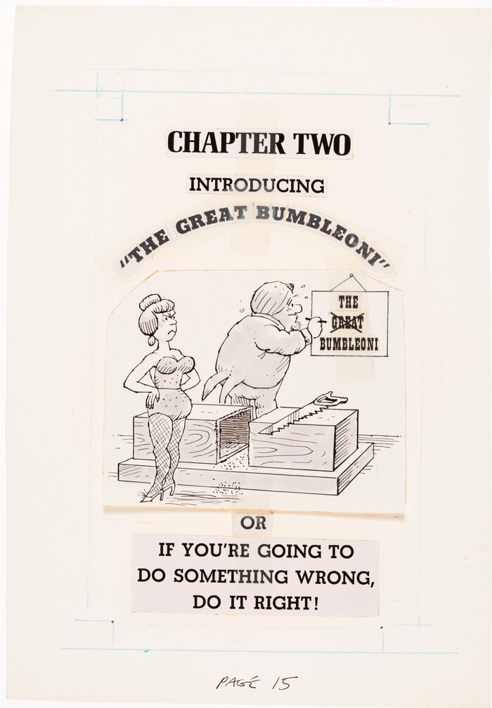 “The Great Bumbleoni” features  Extra Bold. Included in the artwork, a crossed-out sign in Playbill.